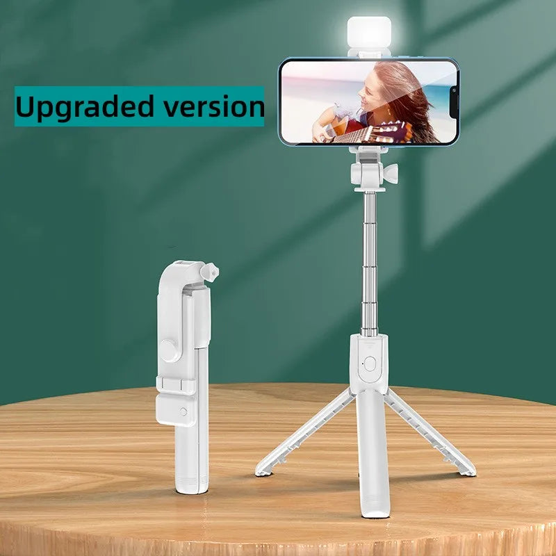Selfie Stick Wireless Tripod Stand With Light Bluetooth Remote Extendable Portable For IPhone Mobile Phone Live Streaming Travel
