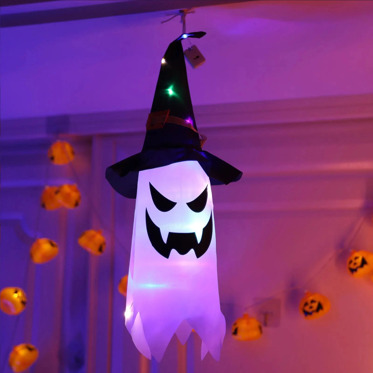 Halloween Witch Hat String Lights,Warm/Colored LED Lights Halloween Glowing Decoration for Yard Tree Garden Party Home Decor