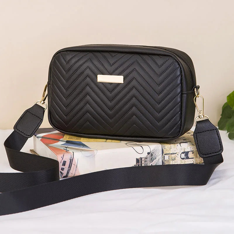 Minimalist Mini Fashionable Quilted Crossbody Bag Wallet, Trendy PU Shoulder Bag, WOMEN'S Casual Handbag and Mobile Phone Wallet