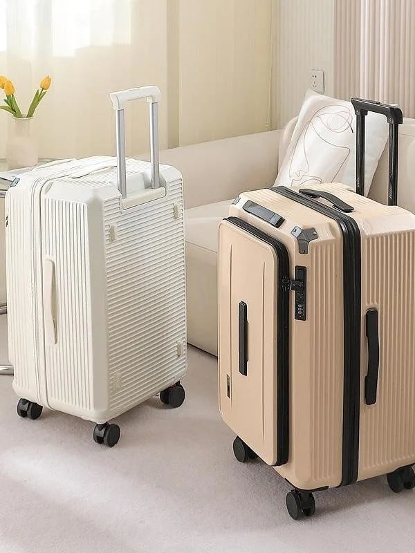 Thickened Five-Wheel Password Travel Suitcase Durable Expansable 28 Inch Side-Open Deep Cargo Unisex Luggage Bag