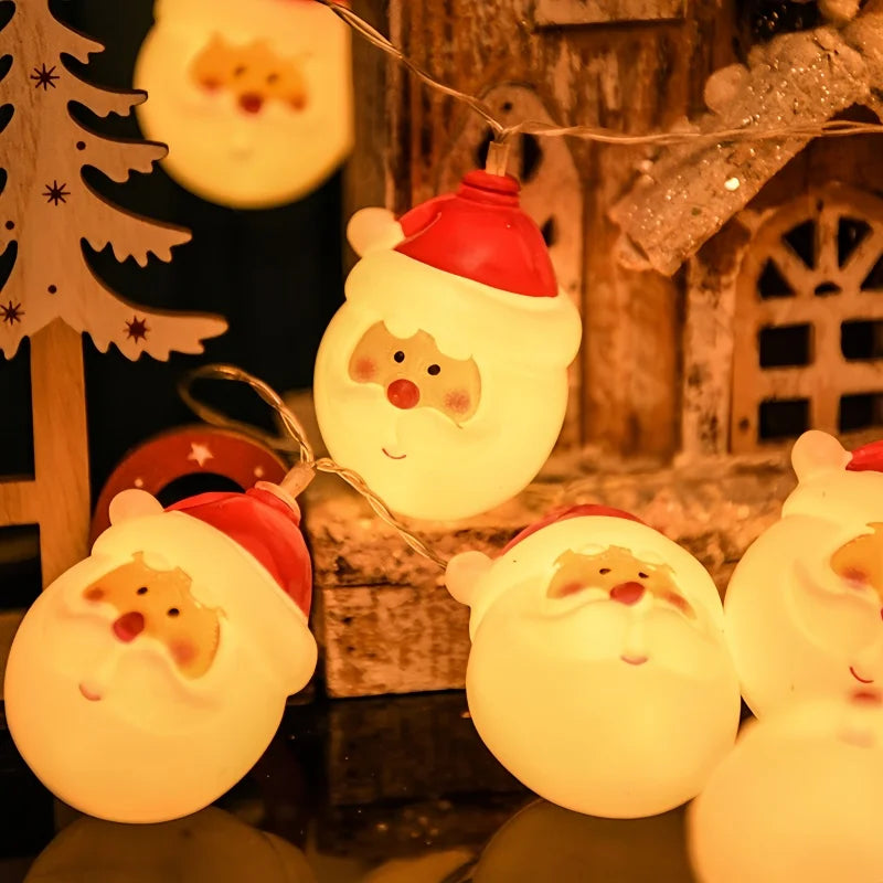 Christmas Decorative Lights, LED Small Colorful Lights -Santa Claus Light String  Indoor/Courtyard Festive Atmosphere Decoration