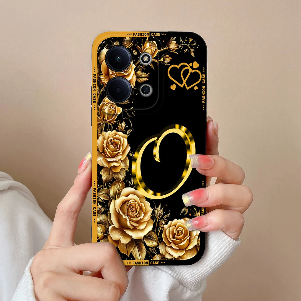 Case For Redmi 15C 14C 13C Alphabet From A-Z Non-slip Full Protection Trendy Phone Protector For Xiaomi Redmi15C redmi 14c Capa