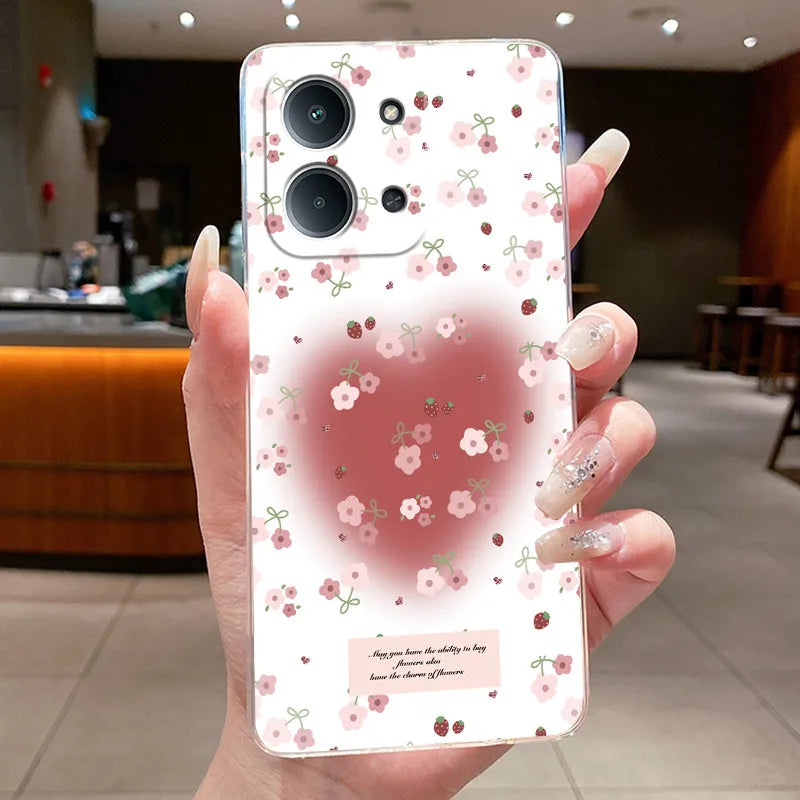 New For Redmi 15C Poco C85 4G Case Clear Luxury Fashion Butterfly Flower Soft TPU Silicone Phone Cover For Redmi15C PocoC85 Case