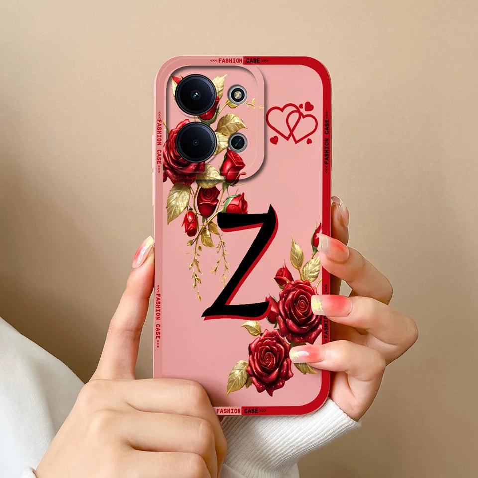 Case For Redmi 15C 14C 13C Alphabet From A-Z Non-slip Full Protection Trendy Phone Protector For Xiaomi Redmi15C redmi 14c Capa