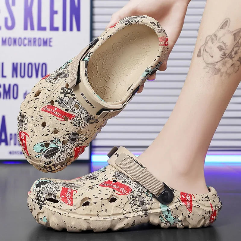 Plus Size 46 47 Men's Summer Clogs Sandals Eva Slippers Men Fashion New Flat Sandals Men Women Leisure Slides Men Casual Shoes