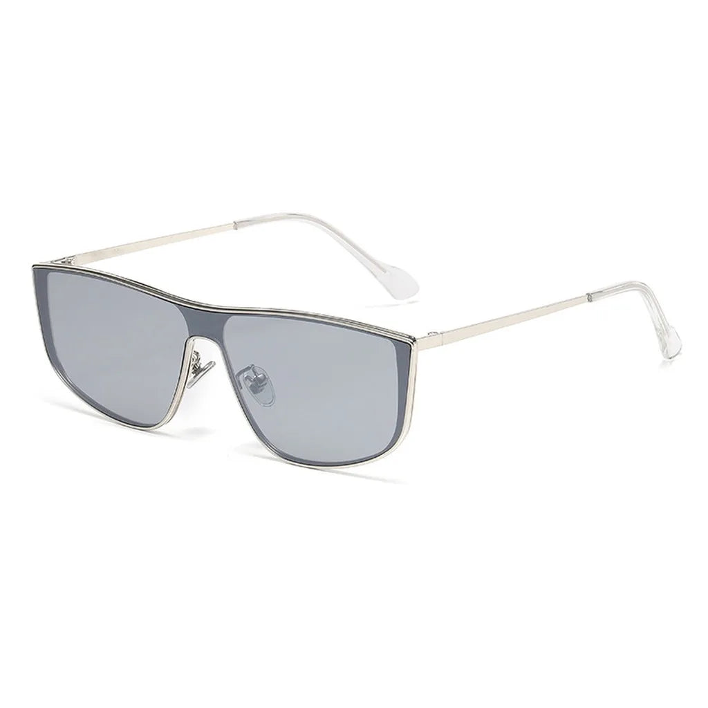 Big Frame Sunglasses Men Women One Piece Top Metal Frame Sun Glasses Fashion Streetwear Luxury Shades Driving Eyewear Anti Glare