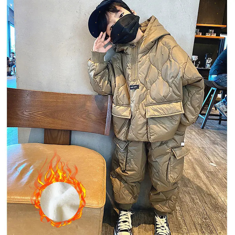 2023 Winter Children Clothing Sets Baby Boy Warm Hooded Down Jackets Pants Clothing Sets Baby Girls Boys Snowsuit Coats Ski Suit
