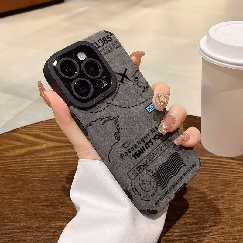 Airplane Flight Route Phone Case for iPhone 18 Pro 17 16 15 14 13 12 11 17 Pro Max Air 7 Plus X XR XS Max Shockproof Soft Cover
