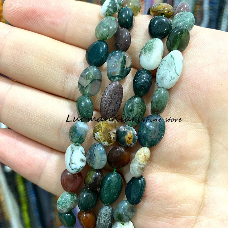 8-10mm Natural Stone Green Apatite Irregular Loose Spacer Beads for Jewelry Making Diy Earrings Bracelet Charms Accessories 15''