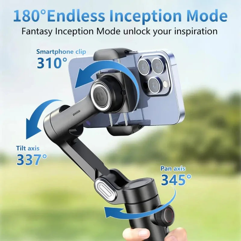 New Model Mobile Video stabilizer Bluetooth selfie stick tripod Gimbal Stabilizer For Smartphone Live vertical Shooting Bracket