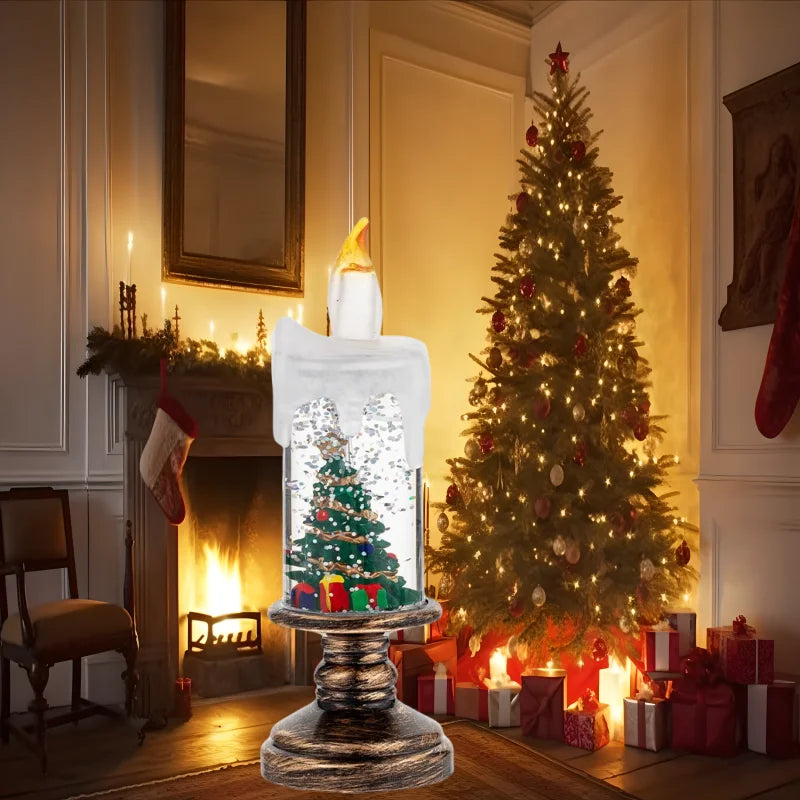 Christmas Candle Night Light Desktop Decoration - LED Luminous Ambient Ornament Gift for Home Scene Setup