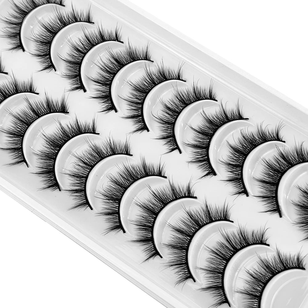 New 10 Pairs 3D Faux Mink Lashes Natural Long Soft Short Lashes Handmade Fake Lashes Makeup Tool Eyelashes Extension Maquiagem