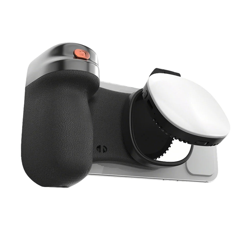 360 Rotation Magnetic Camera Grip w Fill Light for MagSafe iPhone Shutter Bluetooth Remote Control Selfie Handle Stabilizer