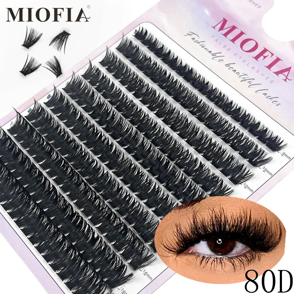 160 Bundle Mink Eyelash Clusters C/D Curl Individual Natural Russia Lashes 8-16mm DIY Eyelash Cluster Extensions Makeup Tools