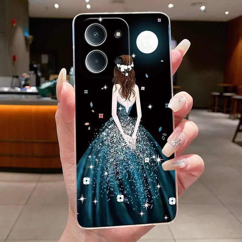 New For Redmi 15C Poco C85 4G Case Clear Luxury Fashion Butterfly Flower Soft TPU Silicone Phone Cover For Redmi15C PocoC85 Case