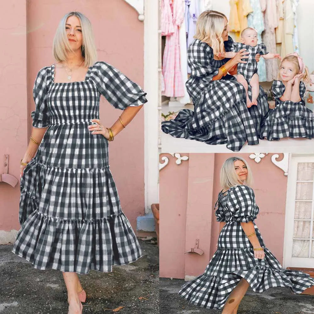 Family Matching Outfits Mommy And Daughter Matching Clothes Mother Kids Family Dresses Family Look Clothes Women Dresses
