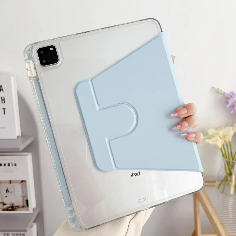 360 Rotation Case For Ipad Pro 12.9 Air 11 13 Pencil Holder Cover Ipad 10.2 7/8/9th 10th 11th 10.9 Air 5 4 3 2 9.7 Mini6 7 funda