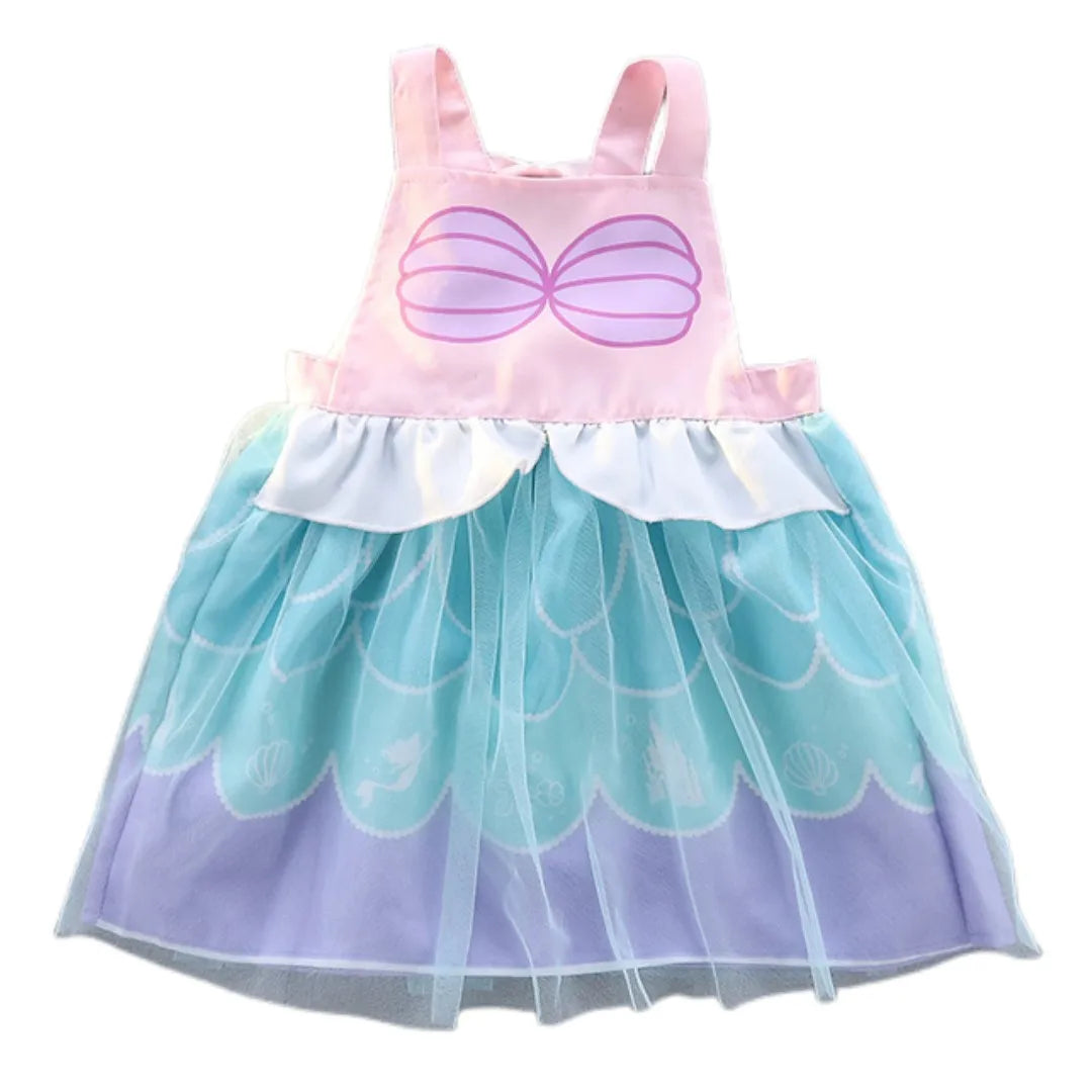 Children's Aprons Baby Painting Overalls Covers Baby Girls Waterproof Eating Bibs Cute Princess Design Kids Colorful Bibs Aprons