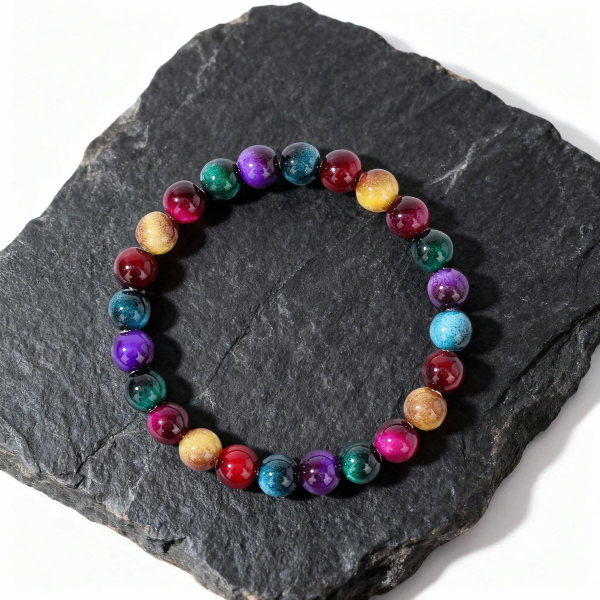 Fashion Autumn and Winter Jewellery Yellow Green Red Purple Blue Brazaletes for Family Banquet Unique Beaded Bracelets for Women