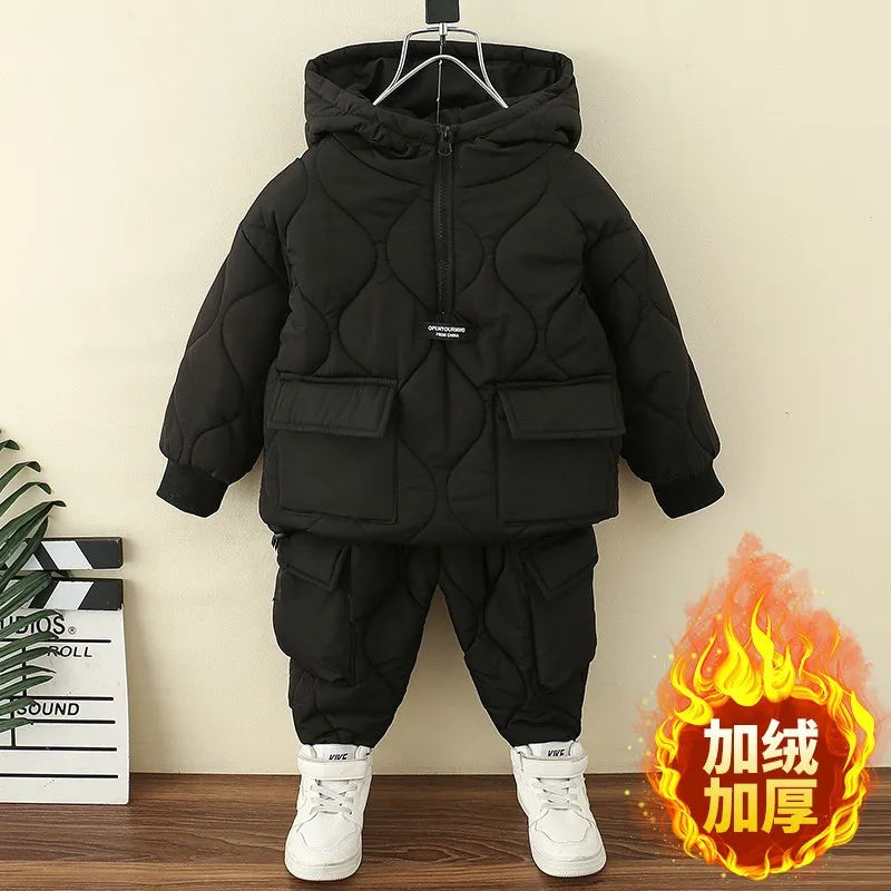 2023 Winter Children Clothing Sets Baby Boy Warm Hooded Down Jackets Pants Clothing Sets Baby Girls Boys Snowsuit Coats Ski Suit