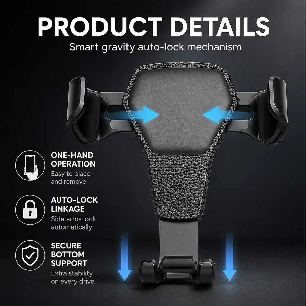 Car Phone Holder Locked By The Weight Of The Phone Itself Suitable For Various Models Of Phones Fixed At The Air Outlet