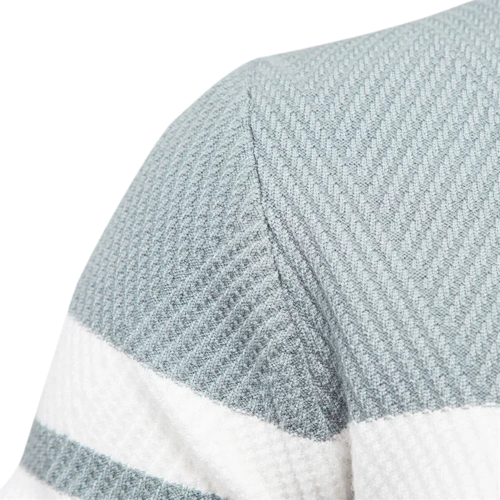 New Autumn Pullover Men's Sweater O-neck Patchwork Long Sleeve Warm Slim Sweaters Men Casual Fashion Sweater Men Clothing