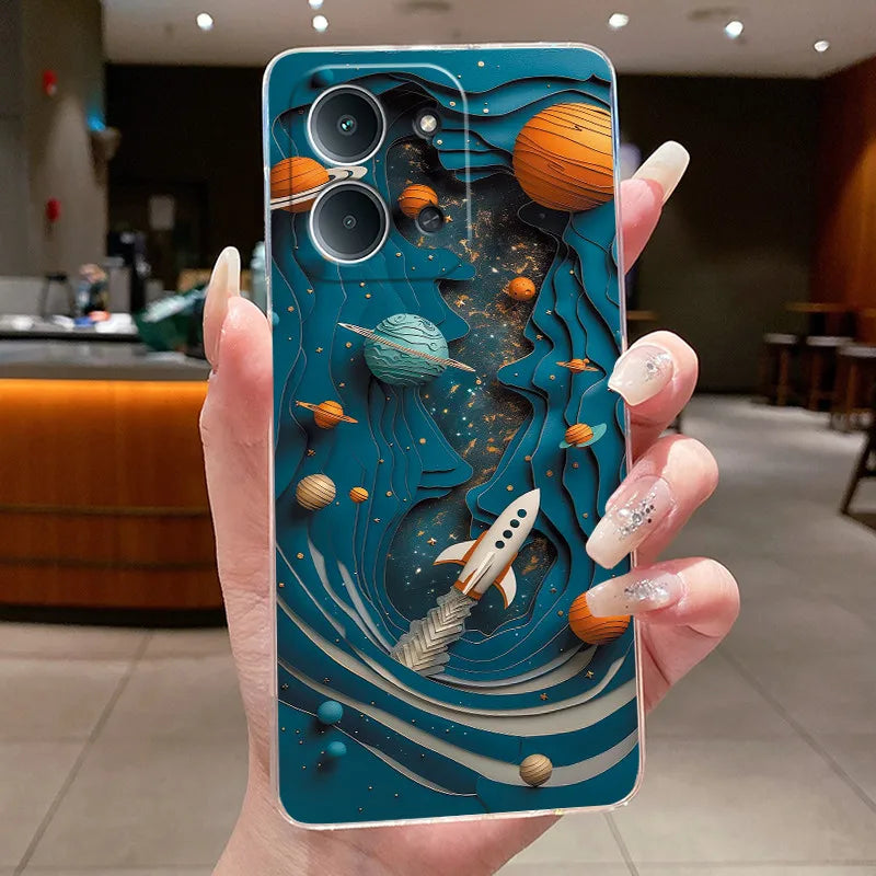 Jelly Case For Redmi 15C 4G 5G Flower Butterfly Phone Funda For Xiaomi Poco C85 4G Soft Silicone Cases Transparent TPU Cover