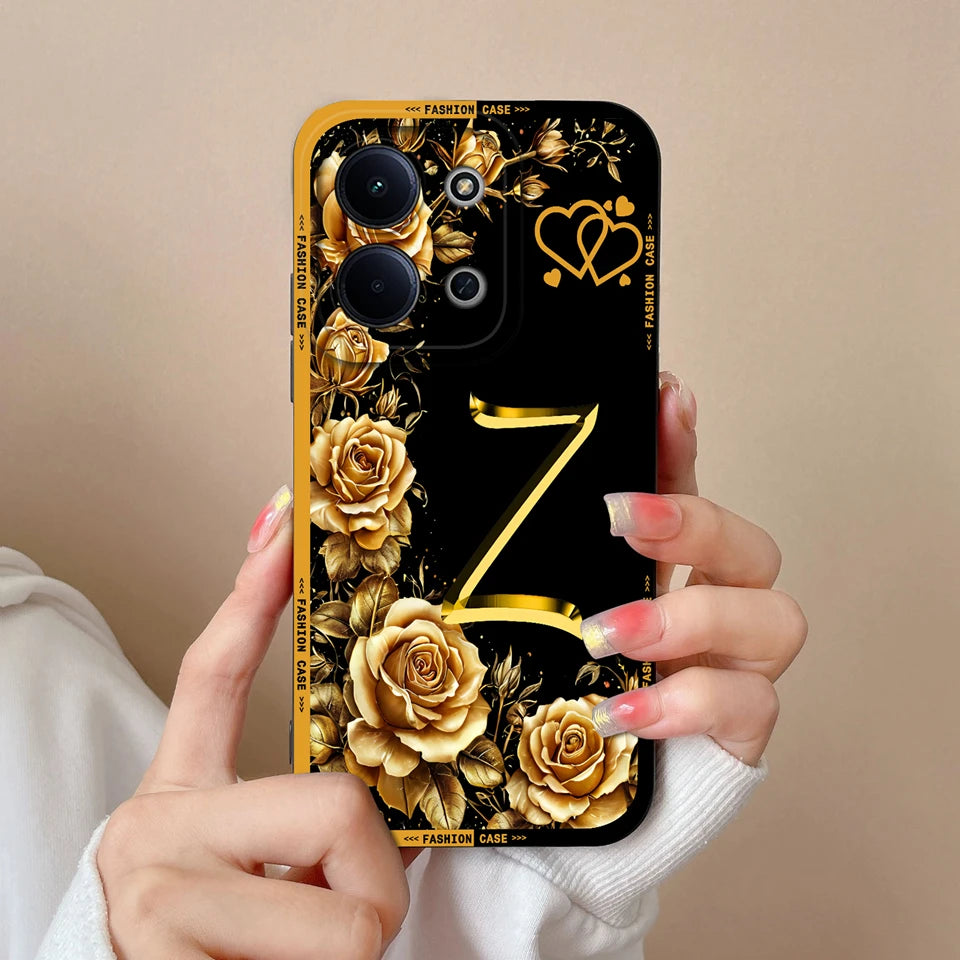 Case For Redmi 15C 14C 13C Alphabet From A-Z Non-slip Full Protection Trendy Phone Protector For Xiaomi Redmi15C redmi 14c Capa