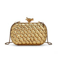 2025 New Fashionable Fresh Sweet Style Metal Chain Weaving Handbag Storage Bag Cross-Border Basket Weaving Chain Bag
