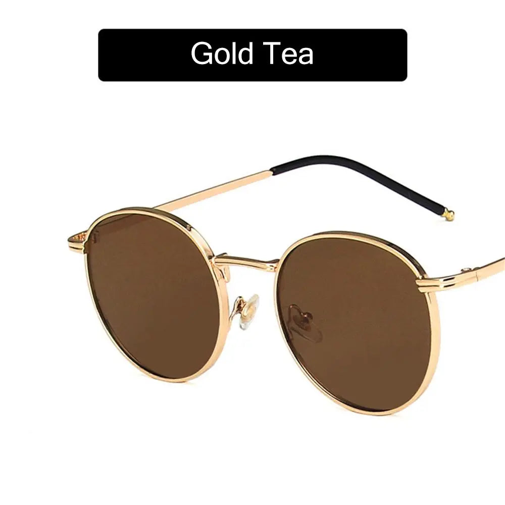 1PC Retro Vintage Round Sunglasses Luxury Metal Frame Fashion Outdoor UV400 Protection Glasses Men Women Driving Fishing Eyewear