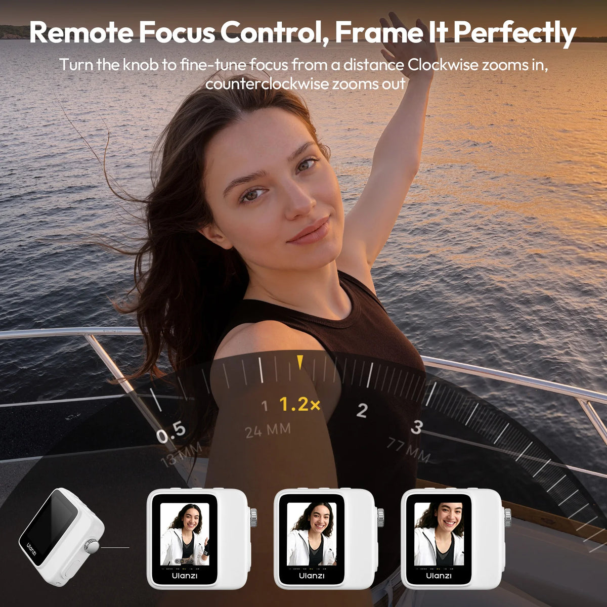 Ulanzi VM02 Selfie Monitor Screen Magnetic Mirroring for iPhone 17 16 PRO Smartphone Android Vlog with Remote Control Wireless