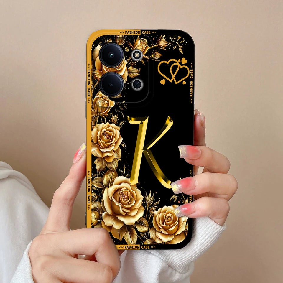 Case For Redmi 15C 14C 13C Alphabet From A-Z Non-slip Full Protection Trendy Phone Protector For Xiaomi Redmi15C redmi 14c Capa