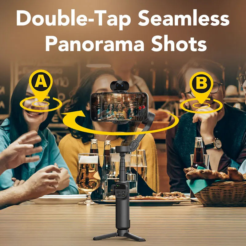 AOCHUAN Smart X2 Ai Handheld Gimbal Stabilizer Built in Extension Rod Equipped with LED Display Smartphone Gimbal Stabilizer