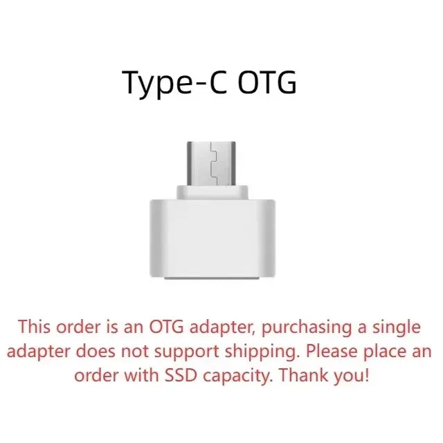 High Speed 520MB/s  Portable SSD USB3.1 Type-C External Solid State Drive for Desktop Laptop MacBook Large Capacity Storage