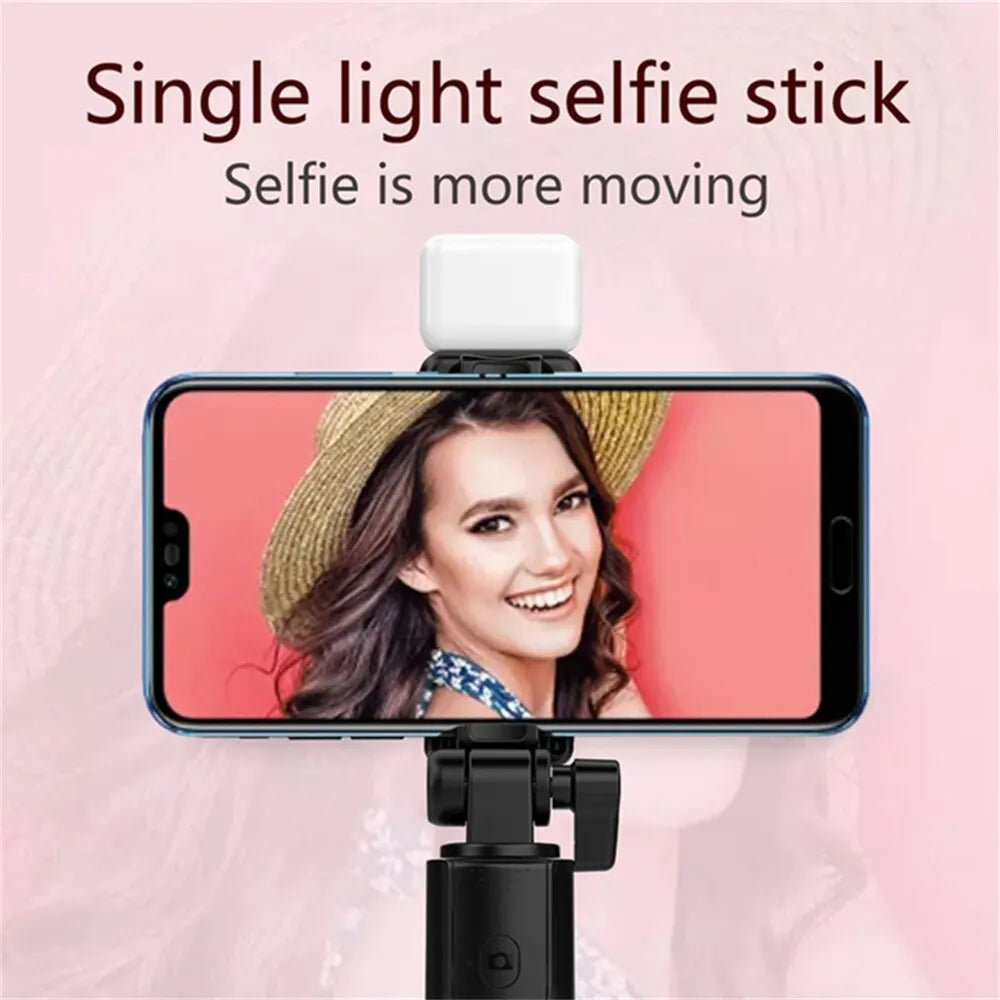 Selfie Stick Foldable Portable Tripod With LED Fill Light Bluetooth Shutter Remote Control For Mobile Phone Vlog Shooting Record