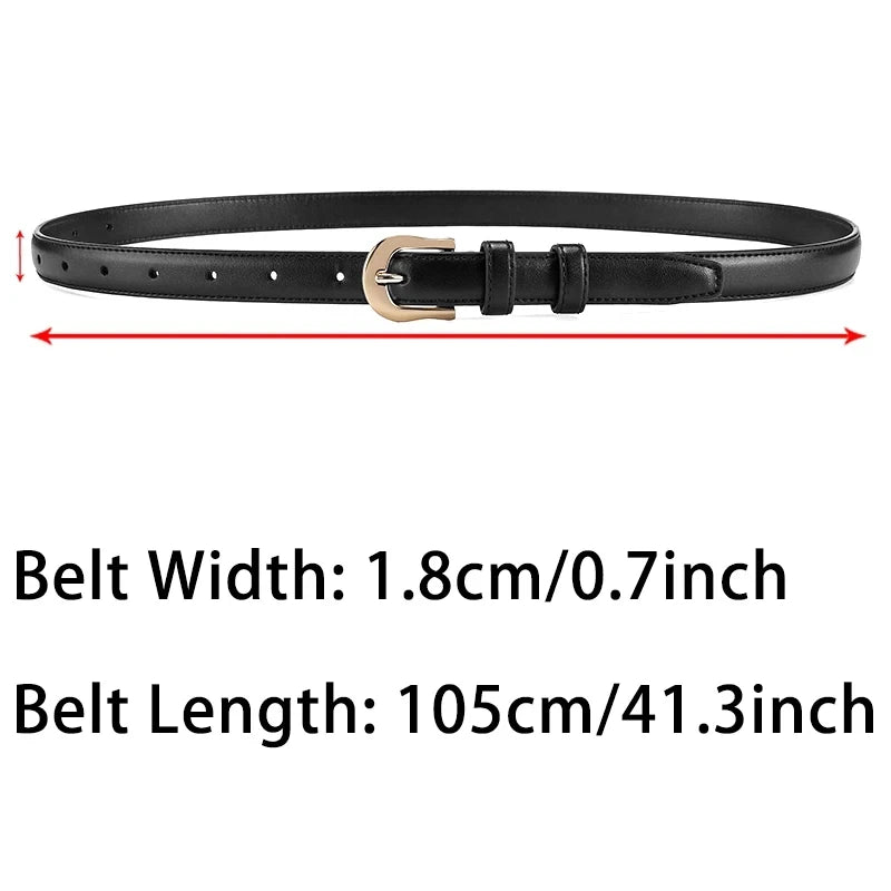 1pc Women's Belt Fashion Simple Versatile Thin Belt Authentic High Grade Trend Soft Belt Paired Western Trousers Jeans Lady Belt