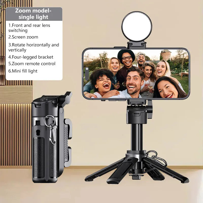 Lenovo Bluetooth Remote Selfie Stick with Zoom Function Aluminum Alloy Mount Anti-Shake Telescopic Portable Outdoor Selfie Stick