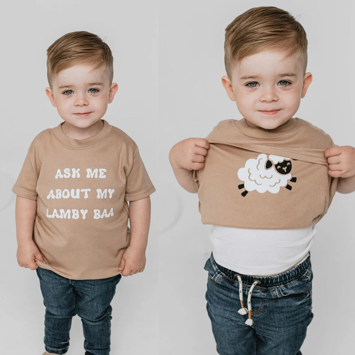 Baby Boy Clothe T-Shirt Ask me About My moo Cow Little Cowboy Cotton Short Sleeve Top Toddler Kid Shirt Summer Dinos Funny Tee