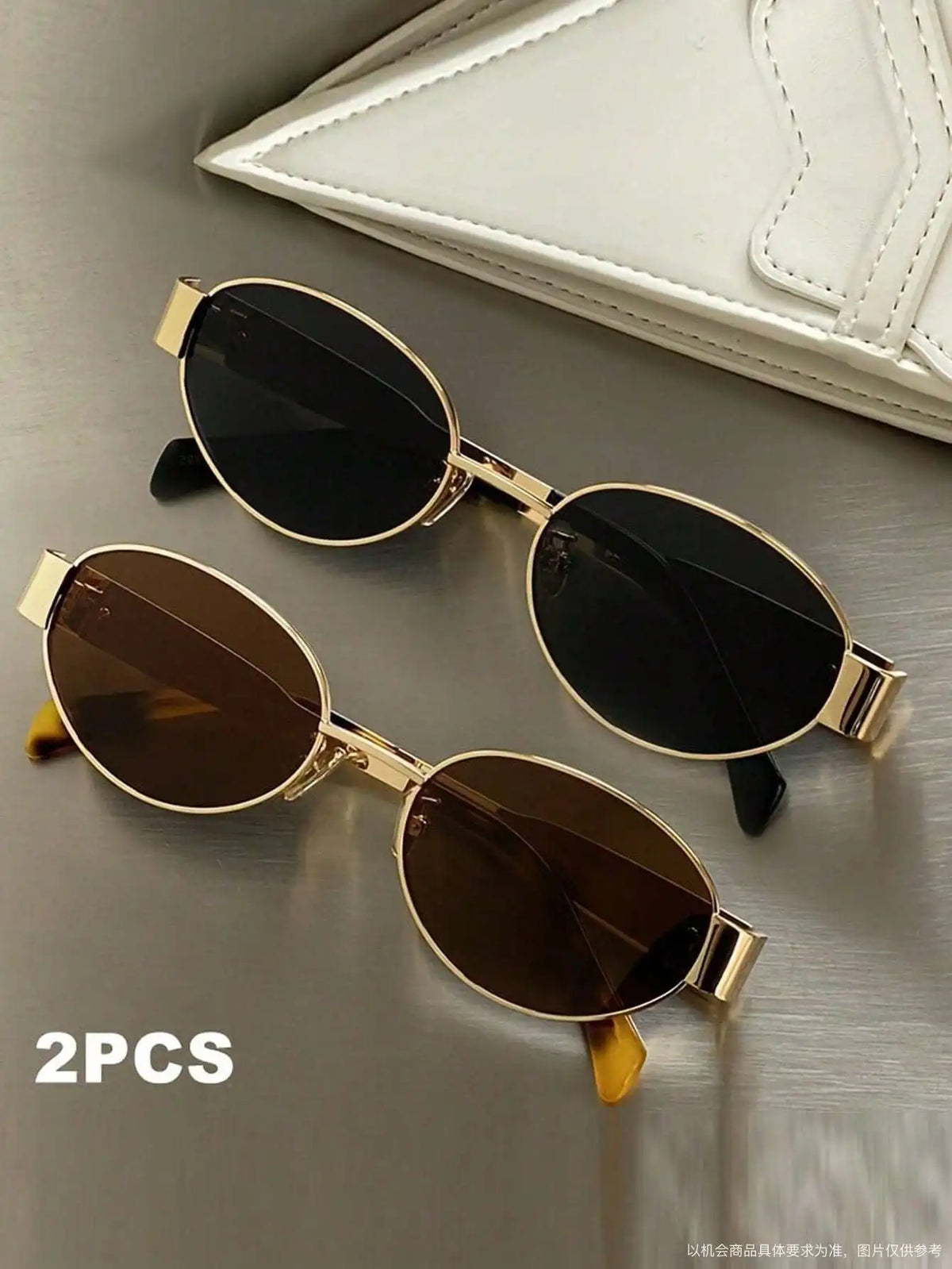 2 pcs a Pack Retro Oval Sunglasses Unisex Trendy Classic Shield Style Fashion Eyewear UV400 Metal Sun Glasses
