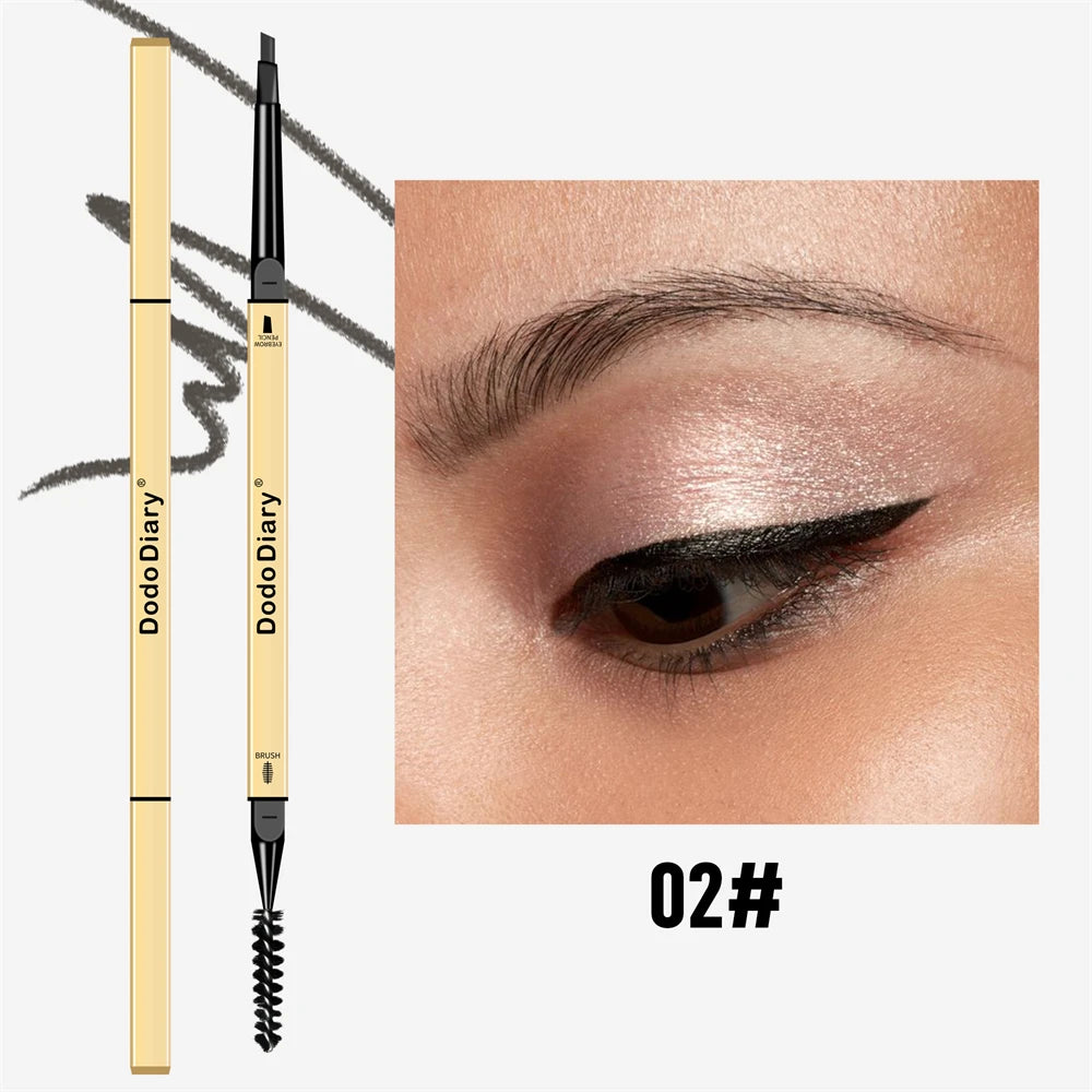 1/5Pcs Small Gold Bar Double-ended Eyebrow Pencil 3D Eyebrow Shape Long-lasting Without Smudging Slender Natural Makeup Pen