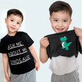 Baby Boy Clothe T-Shirt Ask me About My moo Cow Little Cowboy Cotton Short Sleeve Top Toddler Kid Shirt Summer Dinos Funny Tee