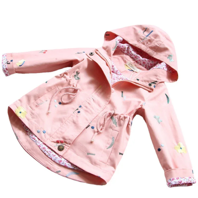 Foreign Trade Hot Sale Sweet Children's Jacket Girls Spring and Autumn Top Children Children's Embroidery Windbreaker Children's