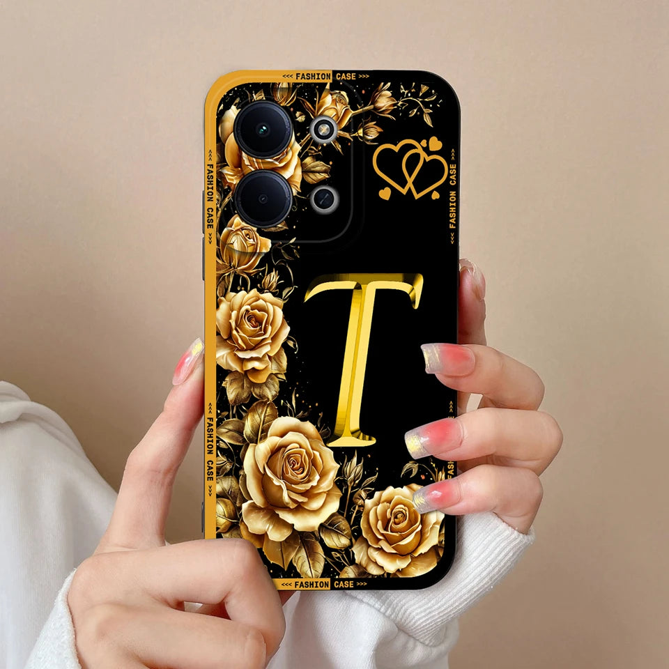 Case For Redmi 15C 14C 13C Alphabet From A-Z Non-slip Full Protection Trendy Phone Protector For Xiaomi Redmi15C redmi 14c Capa