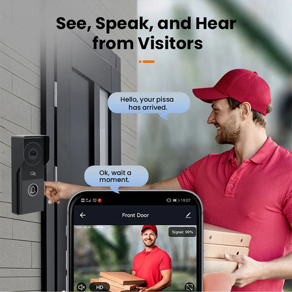 Wifi Video Doorbell System 1080P Visual Doorphone Door Bell Camera Support Tuya App Video Intercom Kit for Home Villa Apartment