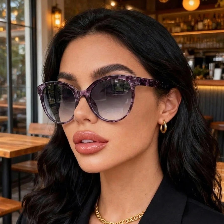 New Trendy Sunglasses For Women Fashion Elegant Round Shades for Daily outfit Party shopping Travel Beach Vocation Selfie