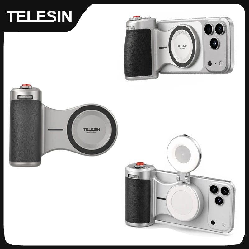 TELESIN Master Magnetic Smart Phone Camera Shoot Hand Grip Holder Shooting Aid Remote Control Handle for Iphone HUAWEI SAMSUNG
