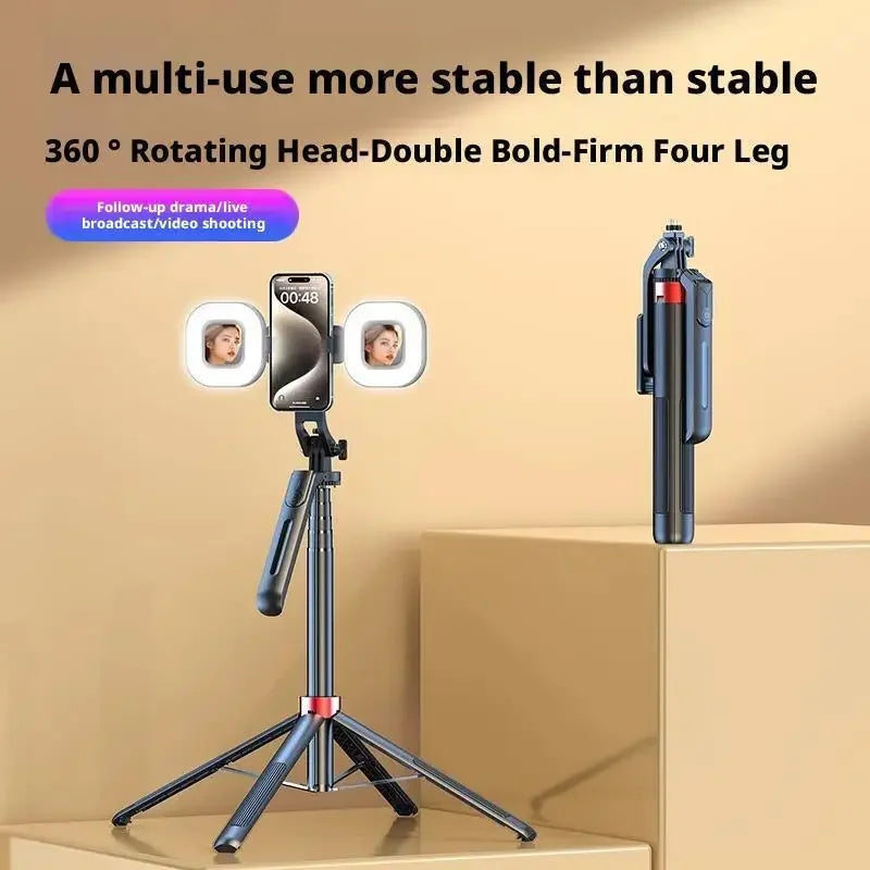 1.8m Phone Tripod and Selfie Stick  with Wireless Remote & Extendable Phone Mount Compatible with IPhone/Android