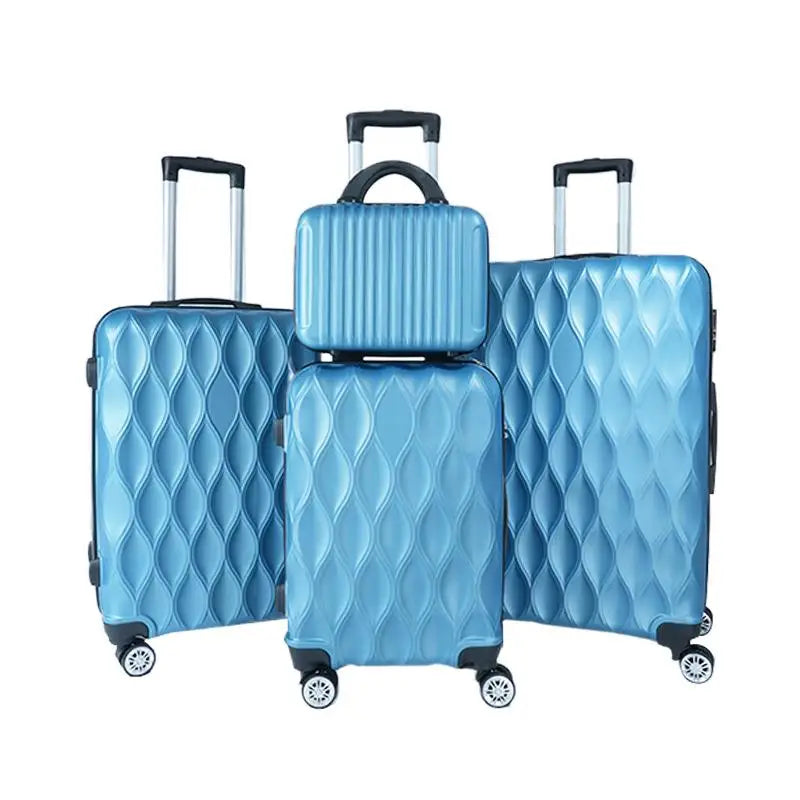 Expandable Suitcase Set 4 Piece Casual Style Polyester  ABS Material with Wheels Unisex New Condition No Lock Included