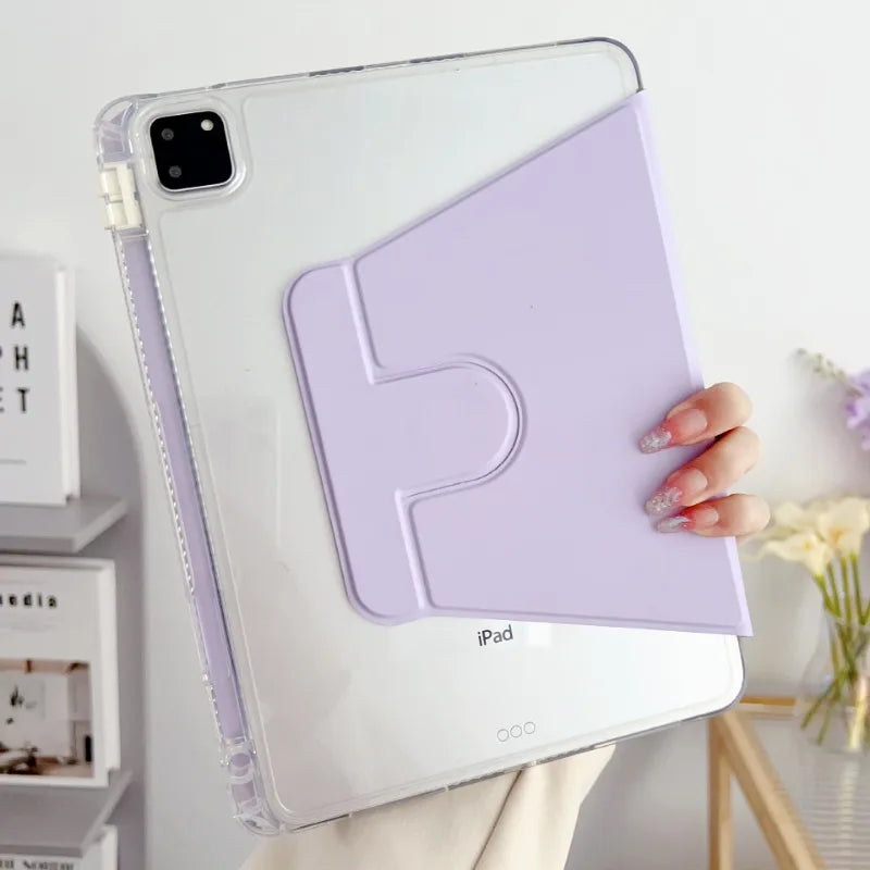 360 Rotation Case For Ipad Pro 12.9 Air 11 13 Pencil Holder Cover Ipad 10.2 7/8/9th 10th 11th 10.9 Air 5 4 3 2 9.7 Mini6 7 funda