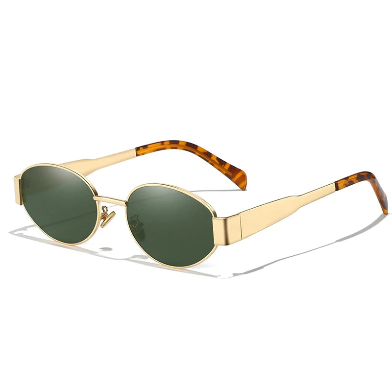 New Fashion Brand Designer Sunglasses Women Men Oval Trendy Metal Frame Sun Glasses Classic Shades Eyewear UV400 Oculos De Sol
